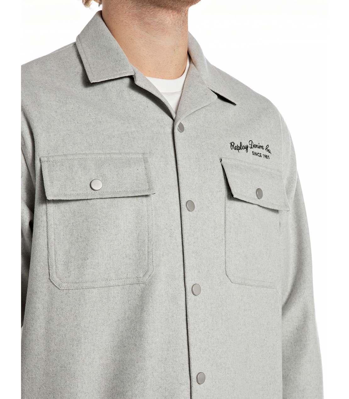 ウールブレンド アンコンシャツジャケット 詳細画像 グレーメランジ 3